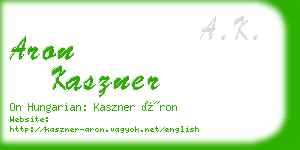 aron kaszner business card